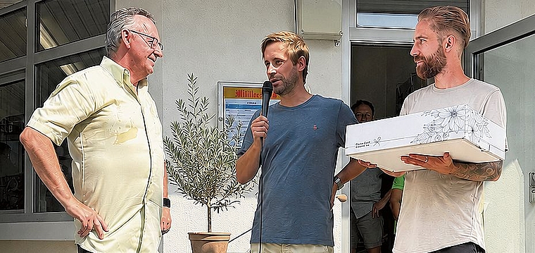 Die Gebrüder Berger und der abtretende Ueli Stucki.Foto: zvg