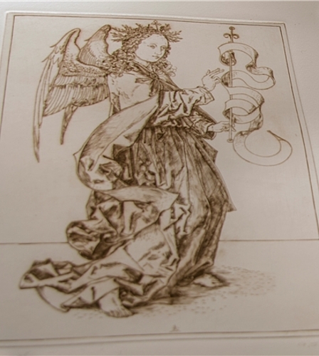 <em>Das Ergebnis:</em> Filigrane Drucktechnik auf weissem Büttenpapier.