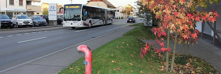 Ortsdurchfahrt Hunzenschwil: Lässt sich wohnlicher und mit mehr Aufenthaltsqualität gestalten. Foto: AG