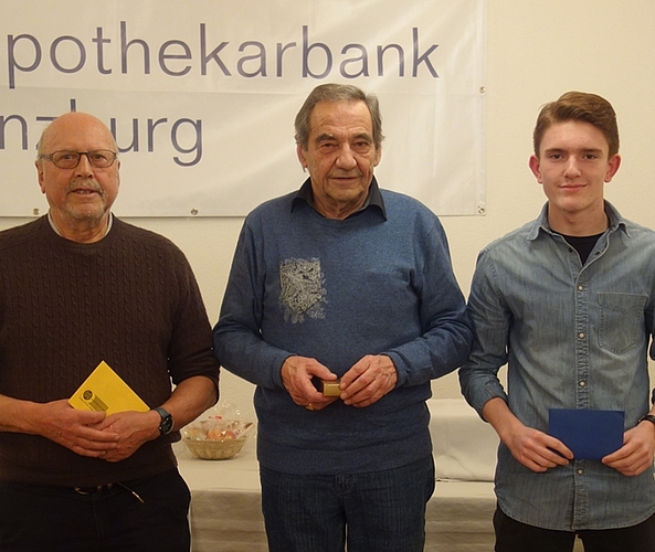 Die drei Erstklassierten: 1. Ruedi Hodel (Mitte), 2. Traugott Schaffner (l.) und 3. Tim Schmid. (re). Die drei Erstklassierten: 1. Ruedi Hodel (Mitte), 2. Traugott Schaffner (l.) und 3. Tim Schmid. (re).