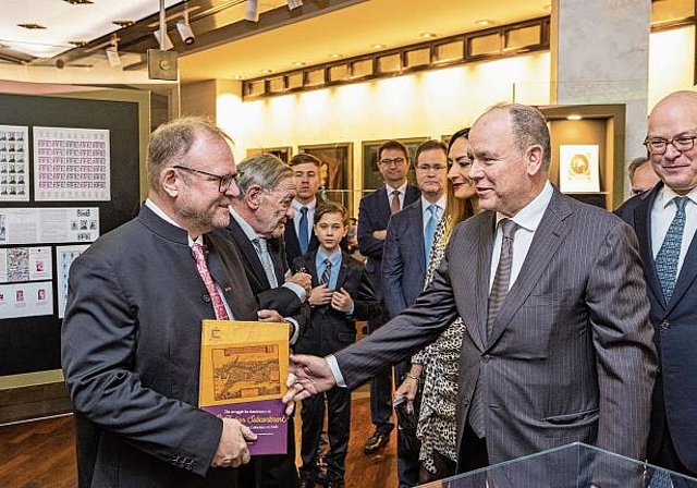 Eric Scherer beim Empfang durch Fürst Albert II. von Monaco. Foto: Club de Monaco