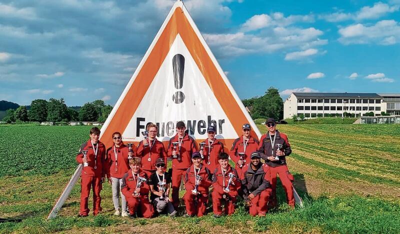 Belegte am letzten Samstag an der  Schweizer Meisterschaft den fünften Rang: Die Regio-Jugendfeuerwehr Lenzburg.Foto: zvg