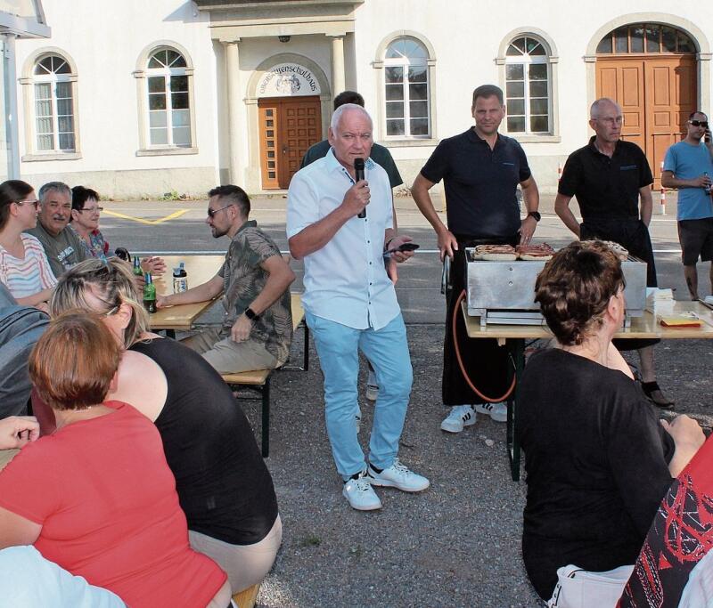 Lange Leidensgeschichte: Ansprache von Gemeindeammann Meinrad Baur. Foto: Alexander Studer