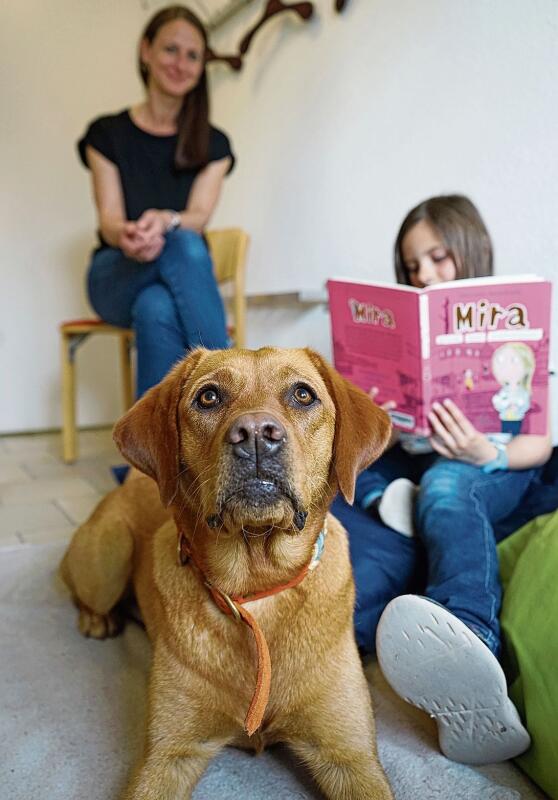 Lieb, geduldig und kinderfreundlich: Mina ist ein ausgebildeter Lesehund.Foto: Romi Schmid