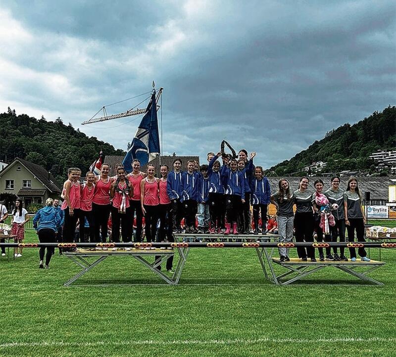 Doppelsieg TV Lenzburg: 1. VGT Jugend Boden und 2. Team Aerobic Jugend am Turnfest Schafisheim.Foto: zvg