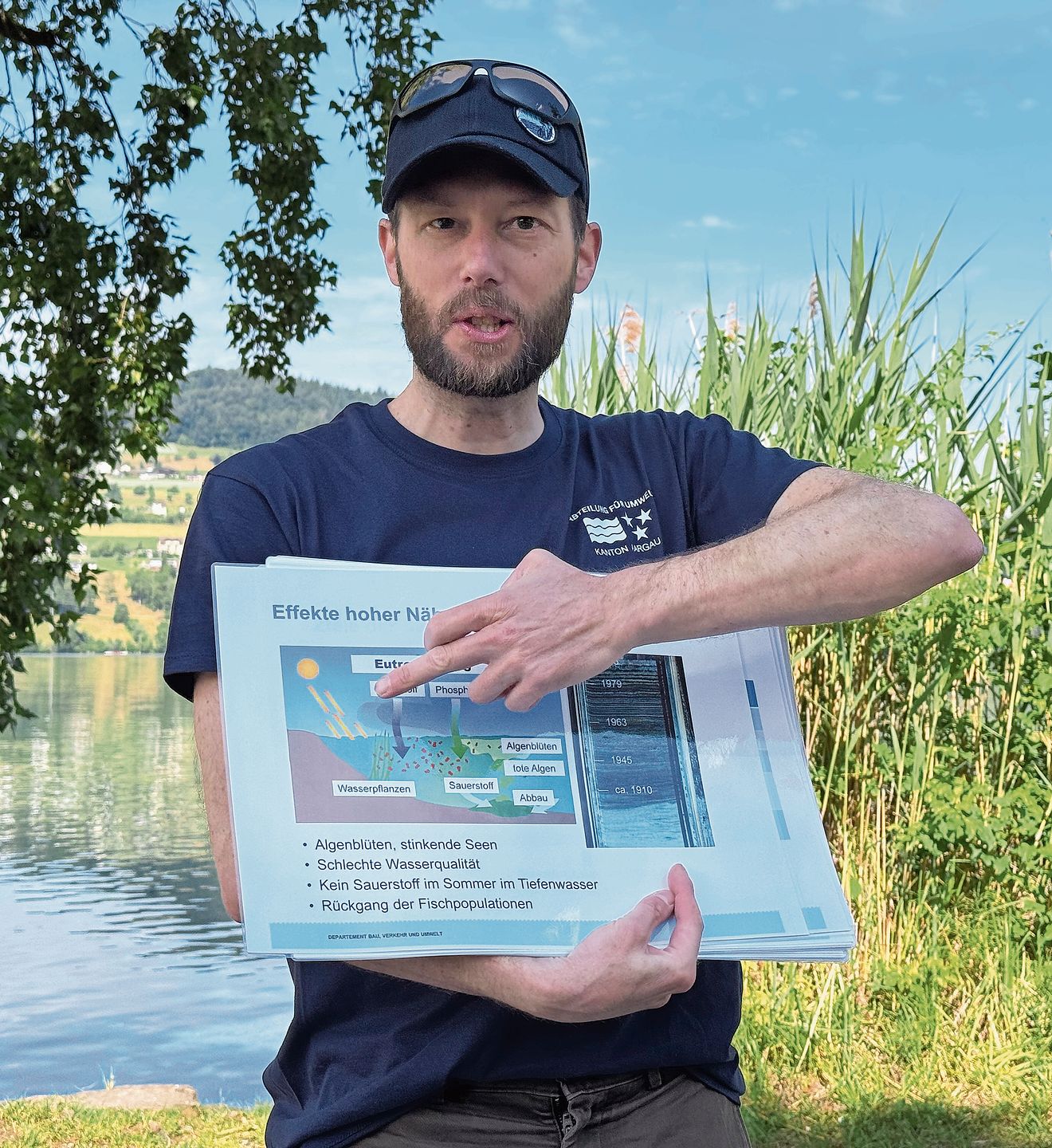 Lukas De Ventura informierte über den Zustand des Hallwilersees.Foto: VSc Lukas De Ventura informierte über den Zustand des Hallwilersees.Foto: VSc