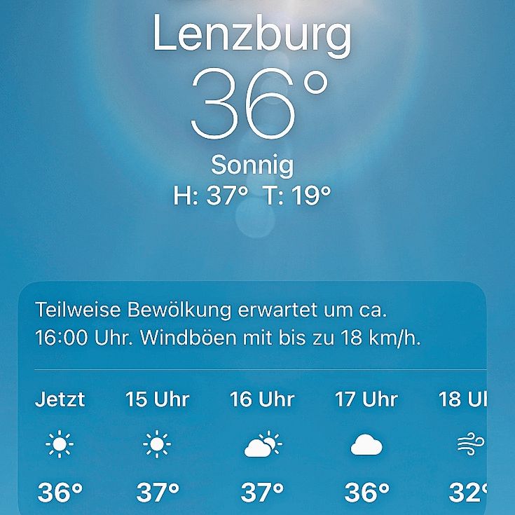 Sommer, Sonne, Hitze.Screenshot: Max Chopard Sommer, Sonne, Hitze.Screenshot: Max Chopard