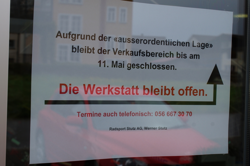 Nicht mehr lang: Am Montag öffnen die Verkaufsbereiche wieder. Foto: Ruedi Burkart
