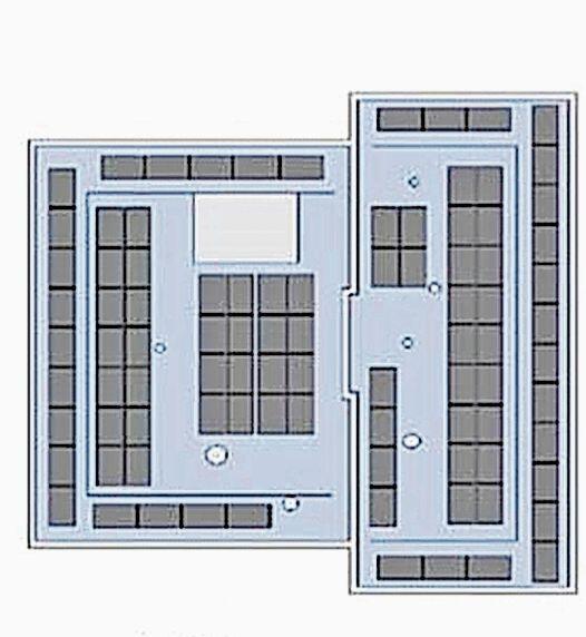 Blick von oben: 92 Module werden auf dem Schuldach installiert werden. Visualisierung: zvg
