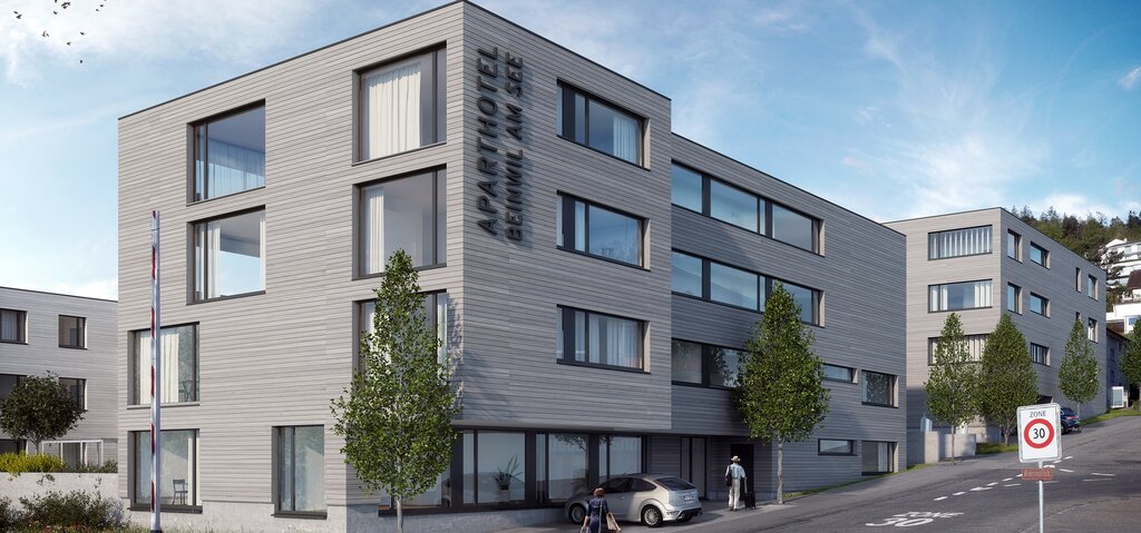 <em>Vorerst 22 Zimmer: </em>Das Aparthotel Beinwil am See ist Teil der Überbauung Widenmatt.