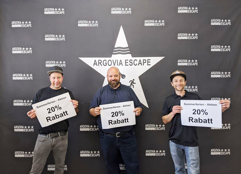 Sie stehen hinter «Argovia Escape»: Mischa Ernst, Roberto Lüthi und Lukas Bregenzer. Foto: zvg